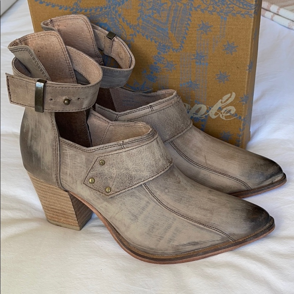 Free people booties with ankle buckle